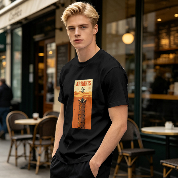 Arrakis Sandworm Desert Scene Graphic T-Shirt
