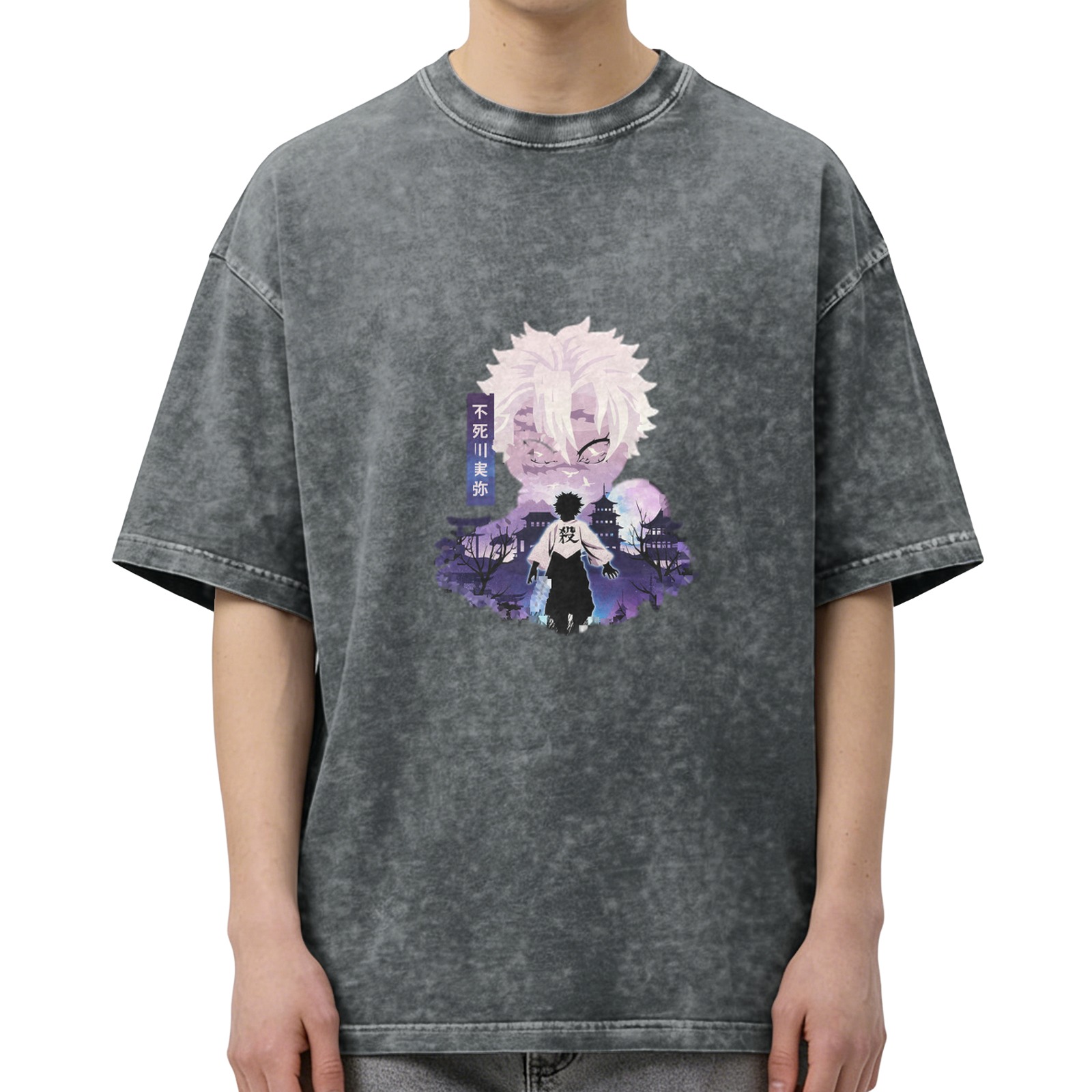 Demon Slayer Anime Character Graphic Vintage Wash T-Shirt