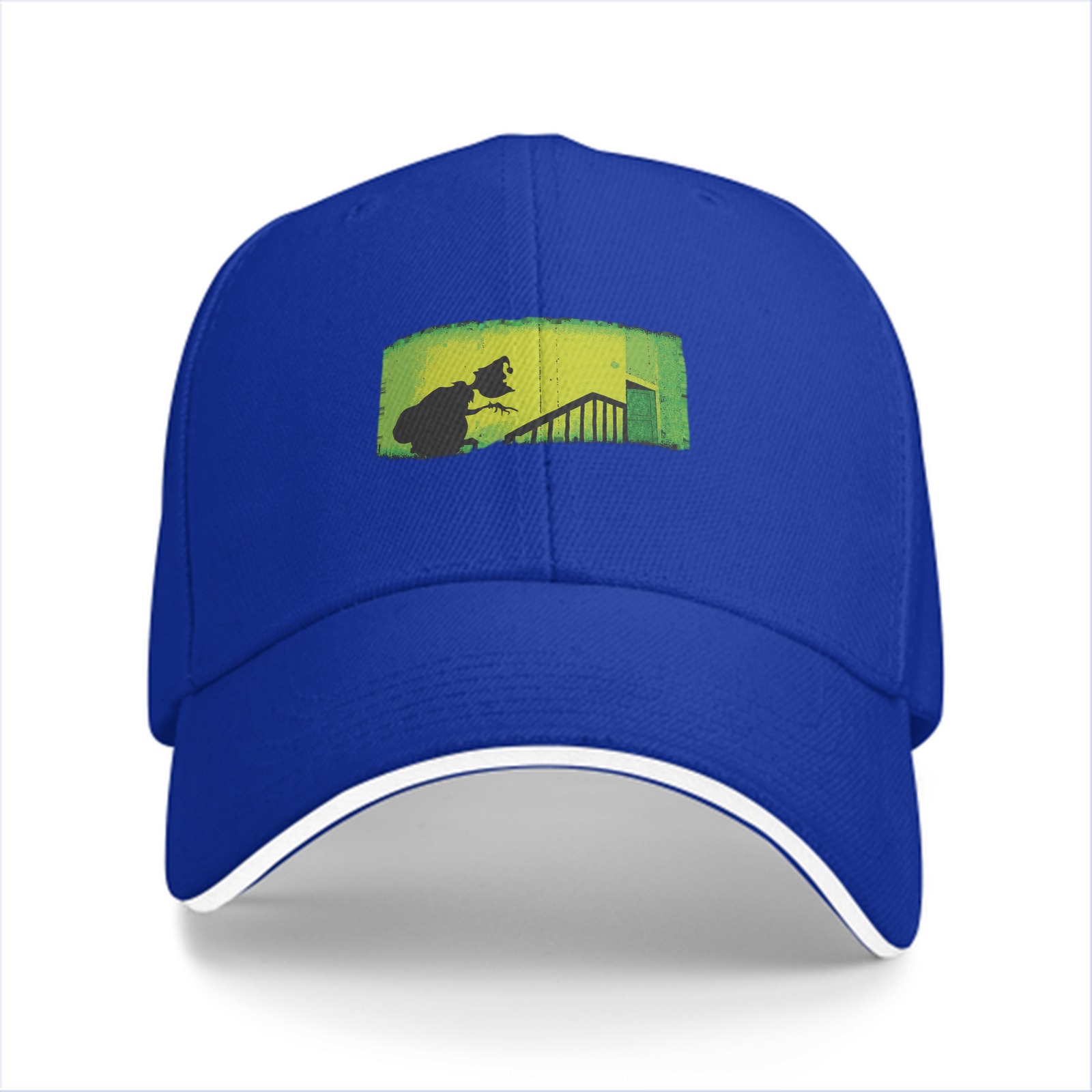 Baseball Cap with Grinch Stealing Christmas Silhouette Art