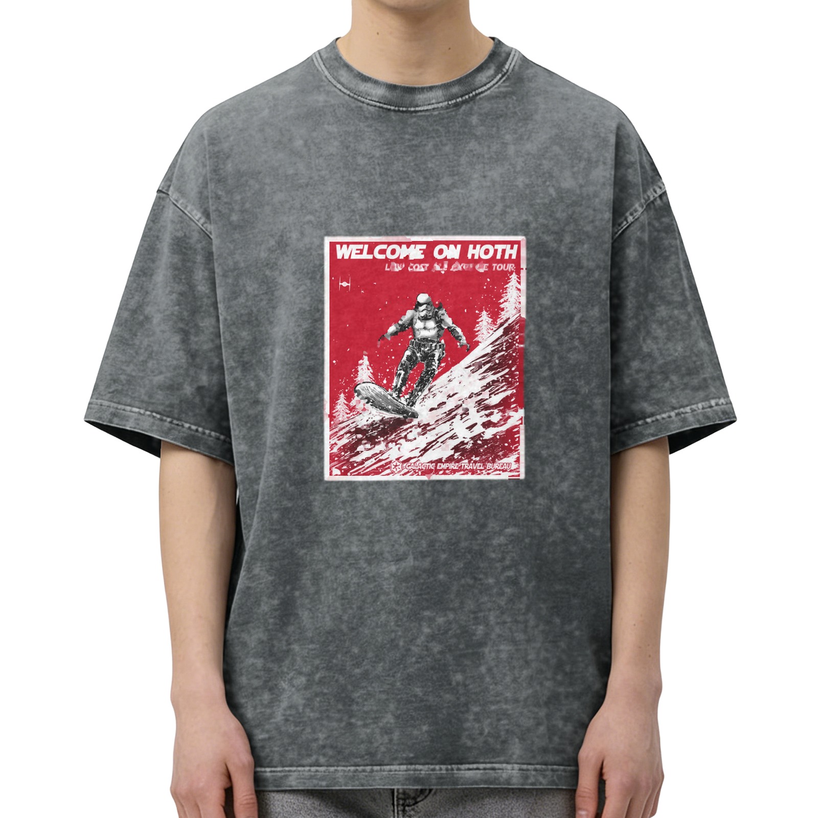 Welcome On Hoth Stormtrooper Snowboarding Acid Wash T-Shirt