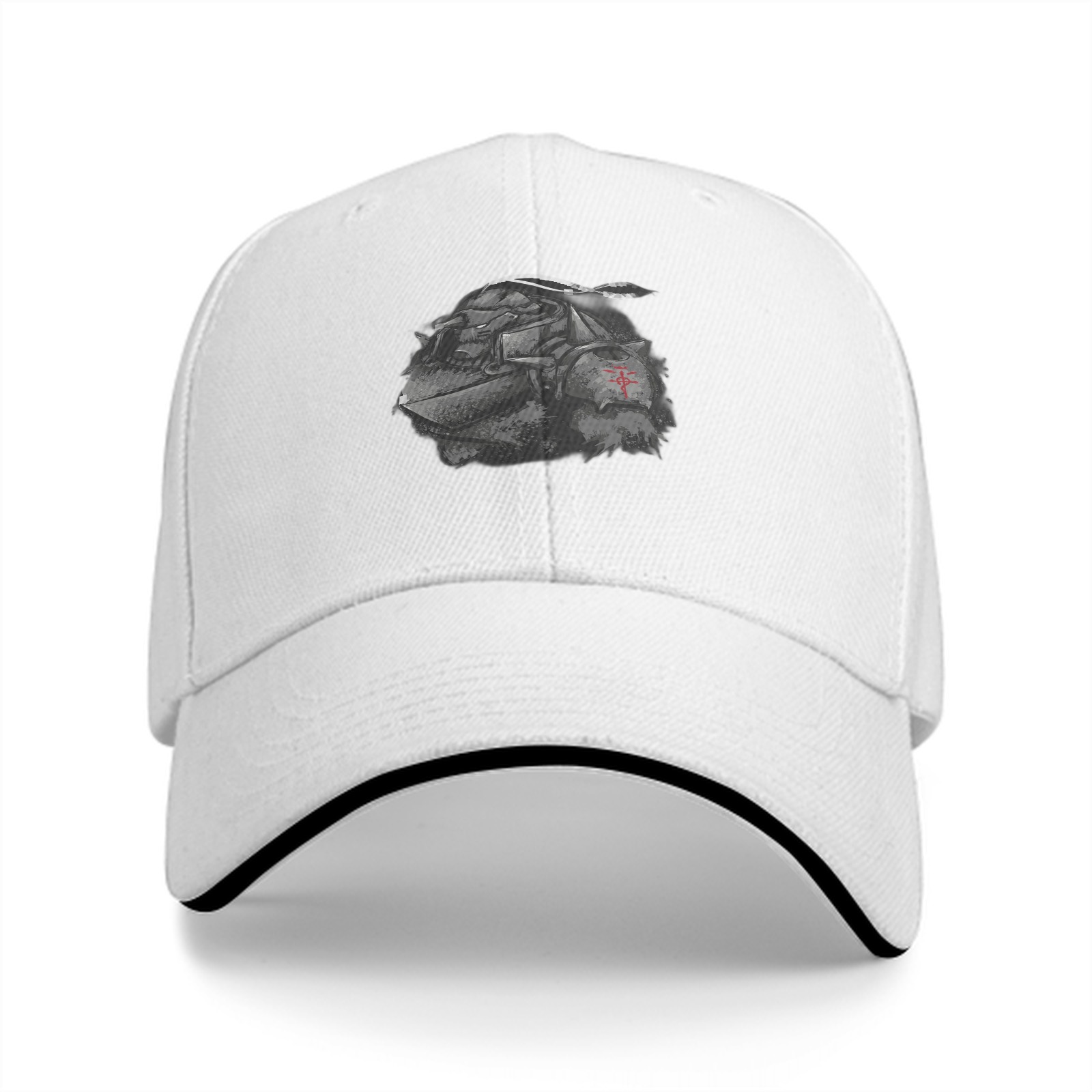 Black Baseball Cap With Fullmetal Alchemist Alphonse Print