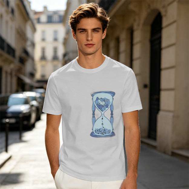 Olive T-Shirt With Hourglass And Crushed Rock Graphic Print