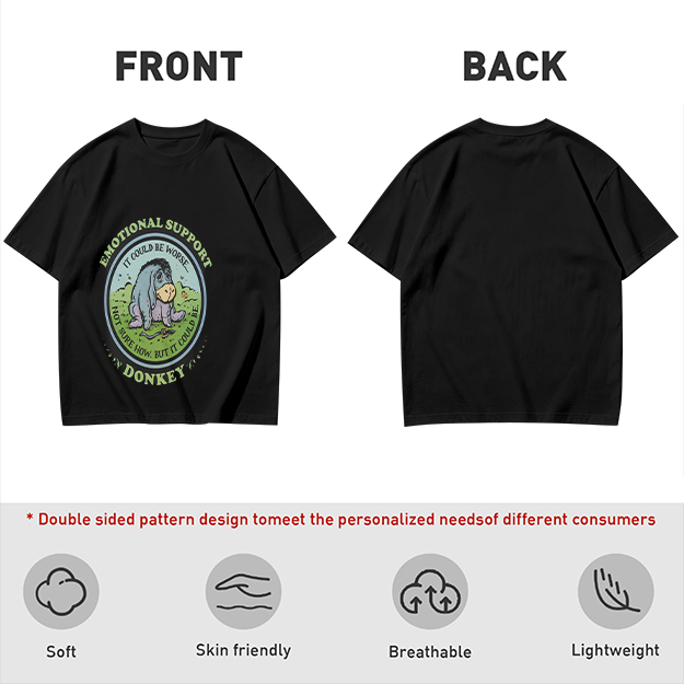 Emotional Support Donkey Eeyore Graphic T-Shirt