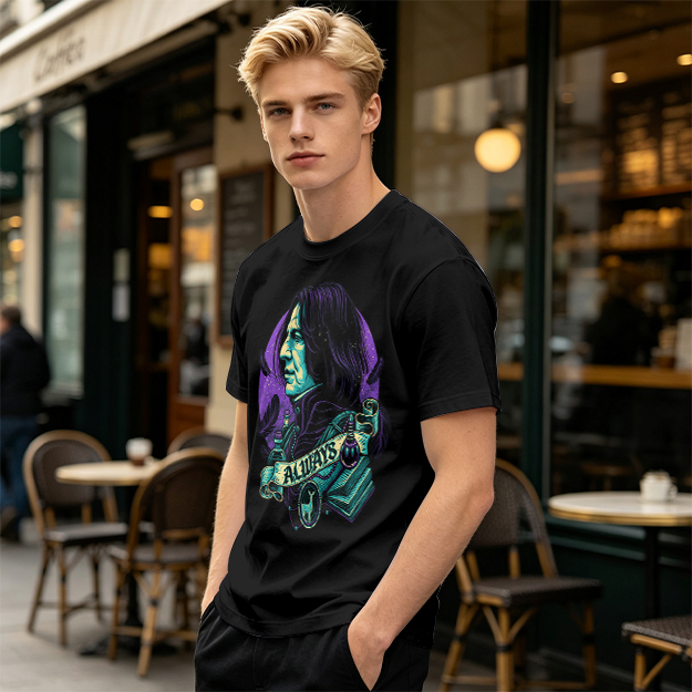 Olive T-Shirt With Severus Snape 'Always' Fantasy Art Print