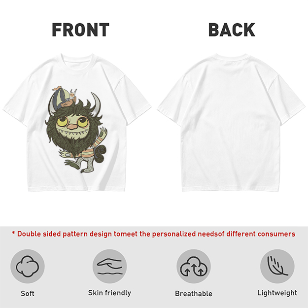 Olive T-Shirt With Where the Wild Things Art Print
