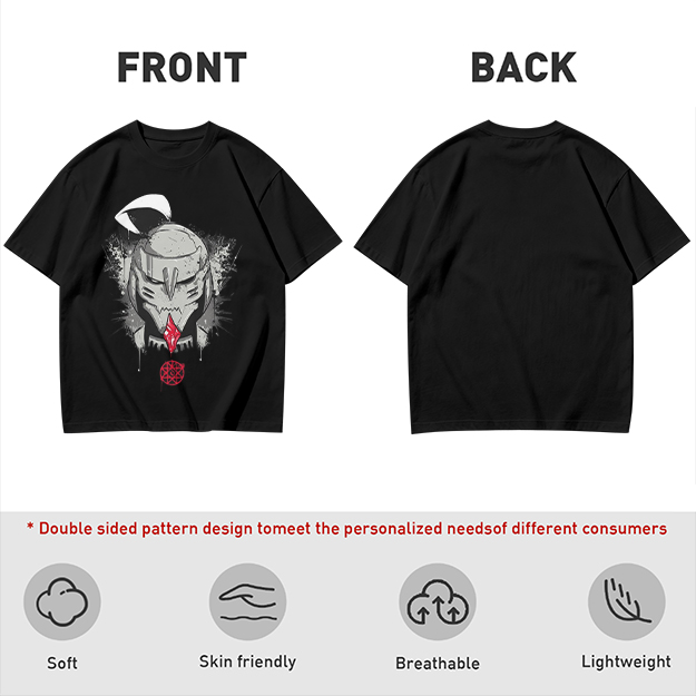 Olive T-shirt with Dark Fantasy Mechanical Skull Graphic Print