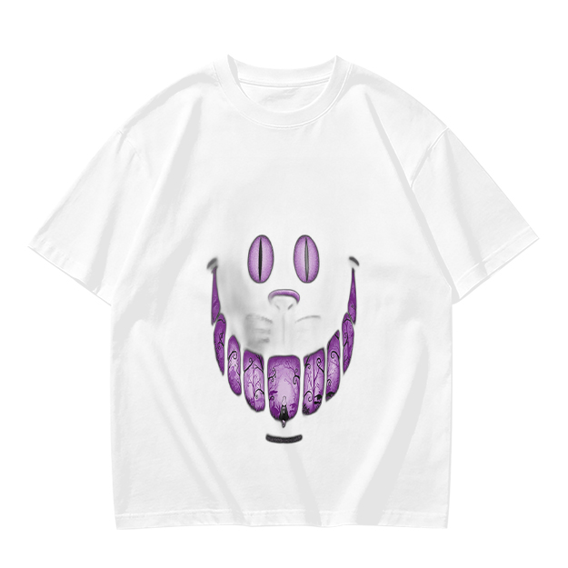 Olive T-Shirt With Purple Monster Face Graphic Print