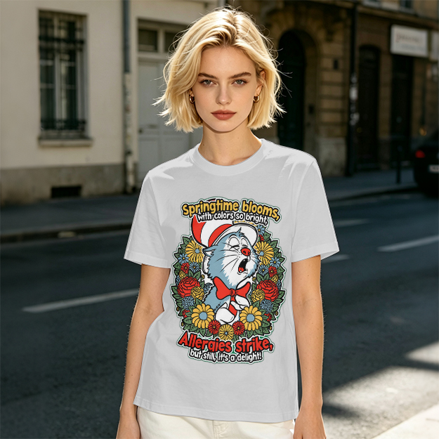 Springtime Allergies Cat Graphic T-Shirt