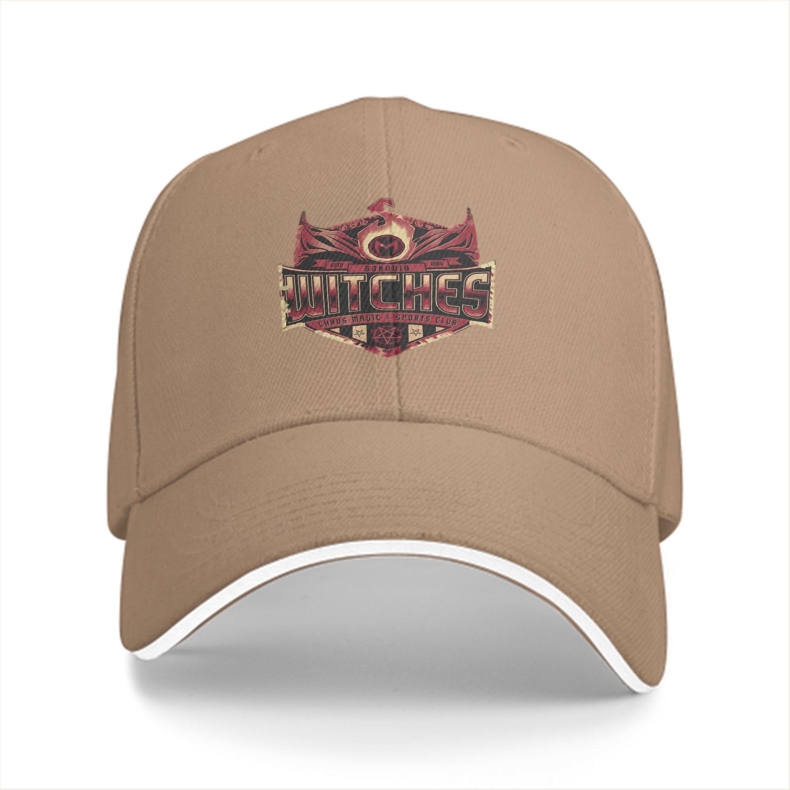 Black Baseball Cap With Witches Dark Magic Crest Graphic