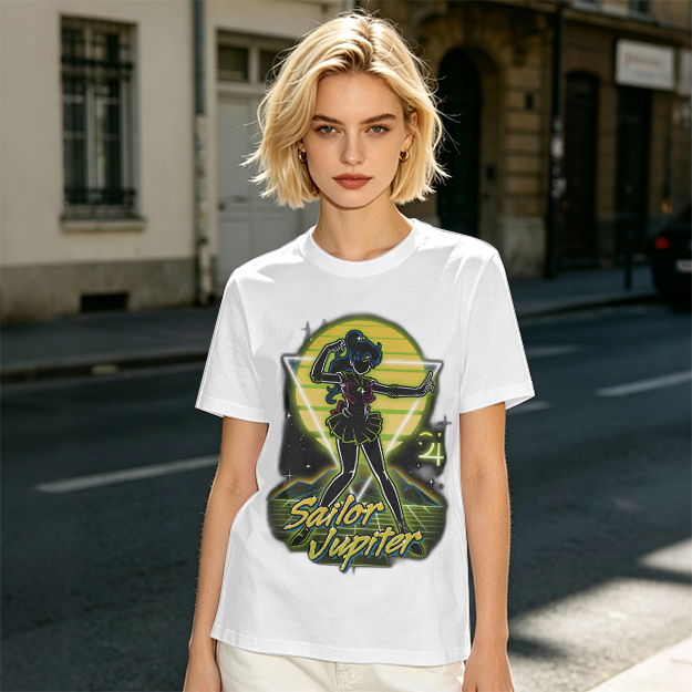 Sailor Jupiter Retro Neon Graphic T-Shirt