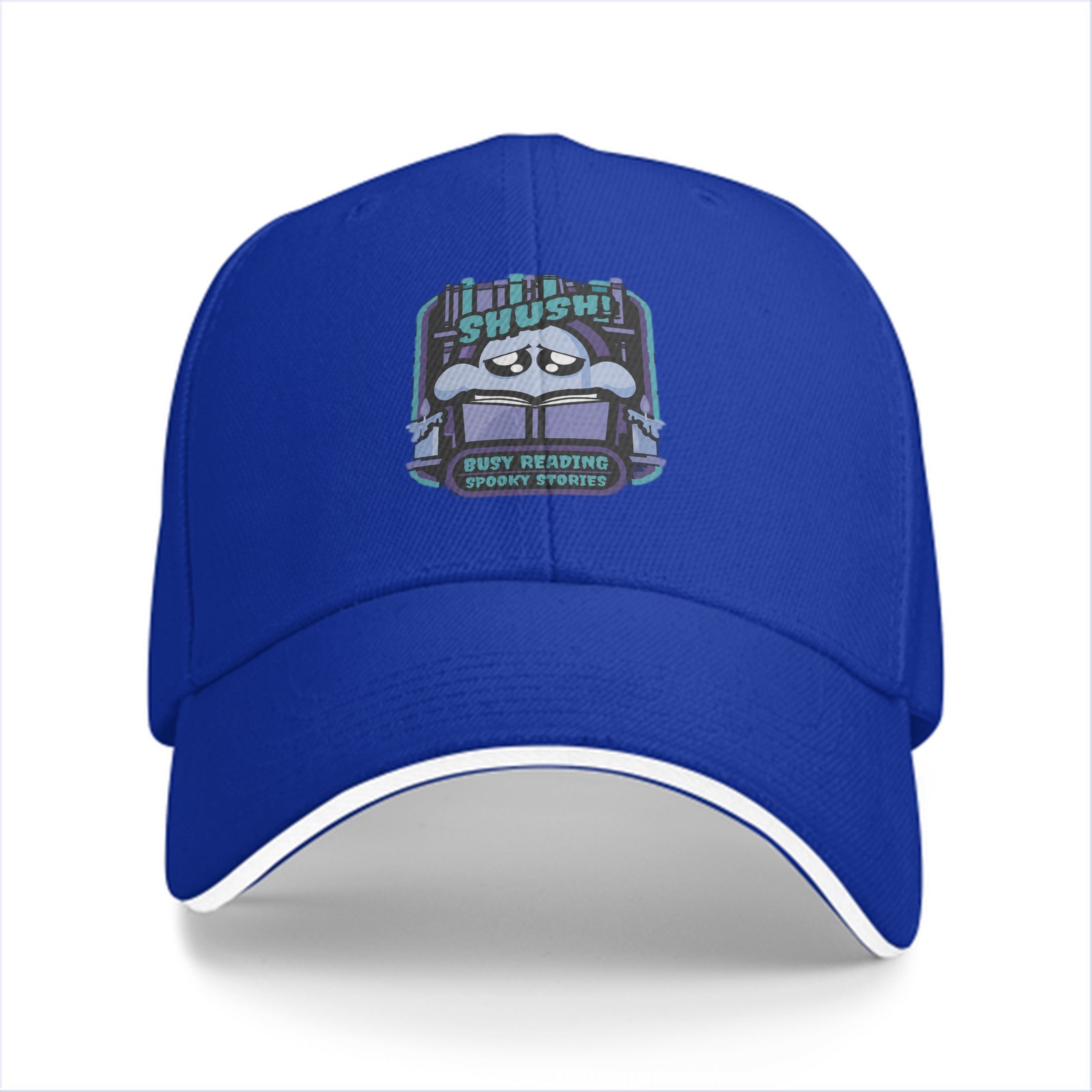 Shush Busy Reading Spooky Stories Graphic Baseball Cap