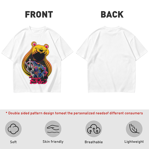 Olive T-shirt with Sailor Moon anime graphic print