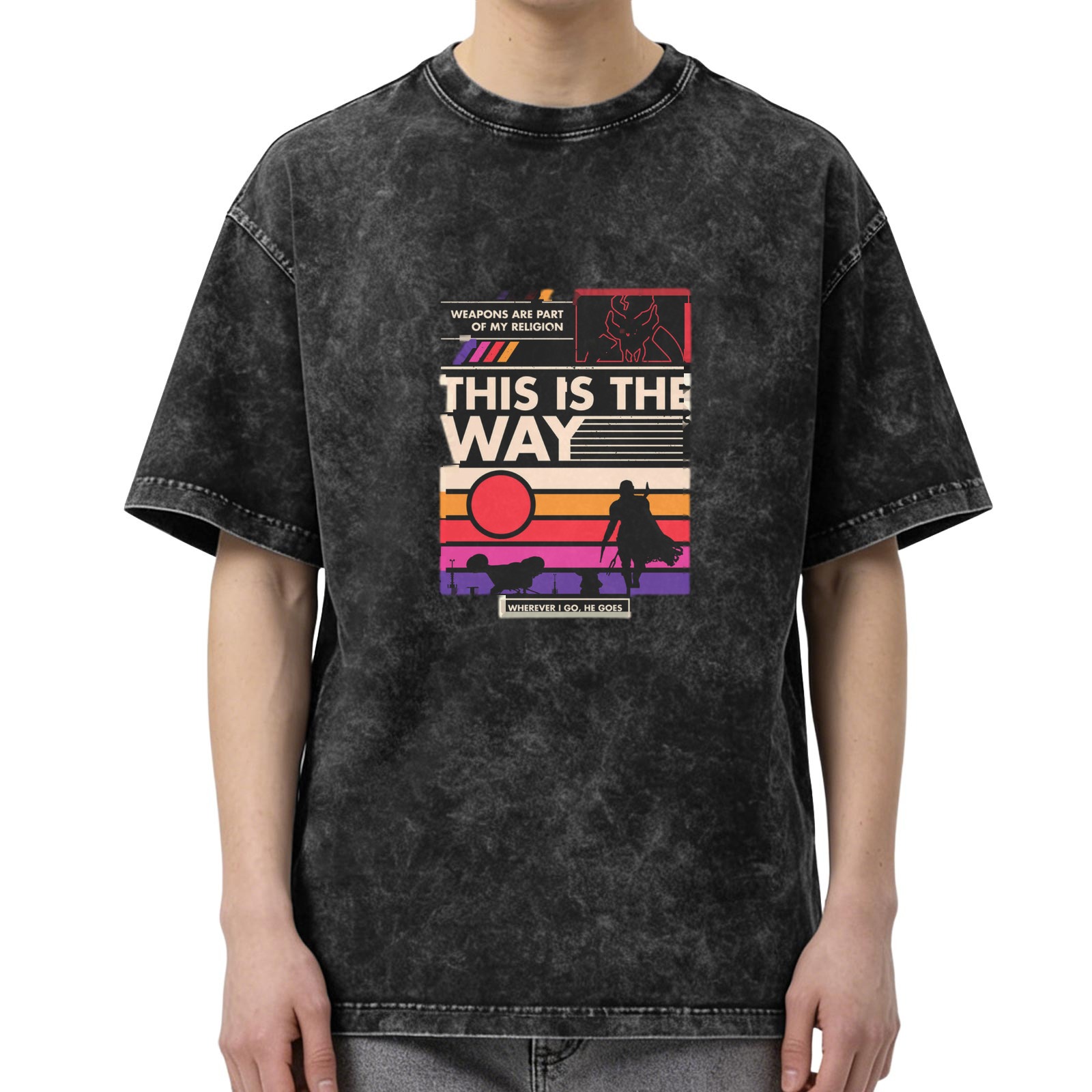 This Is The Way Mandalorian Retro Graphic Acid Wash T-Shirt