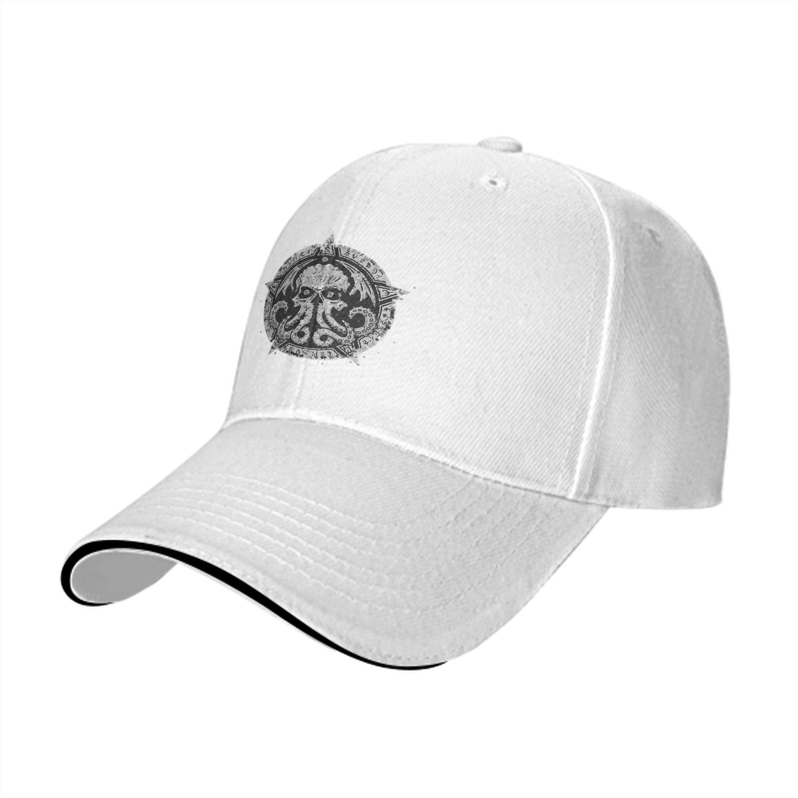 Black baseball cap with Cthulhu emblem design