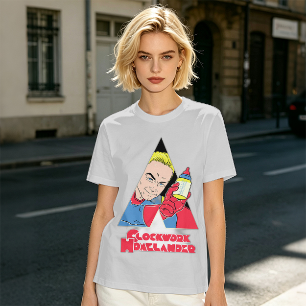 Olive Graphic T-Shirt with Clockwork Homelander Artwork