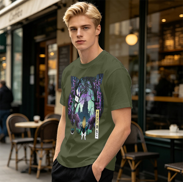 Cheshire Cat Wonderland Forest Graphic Tee