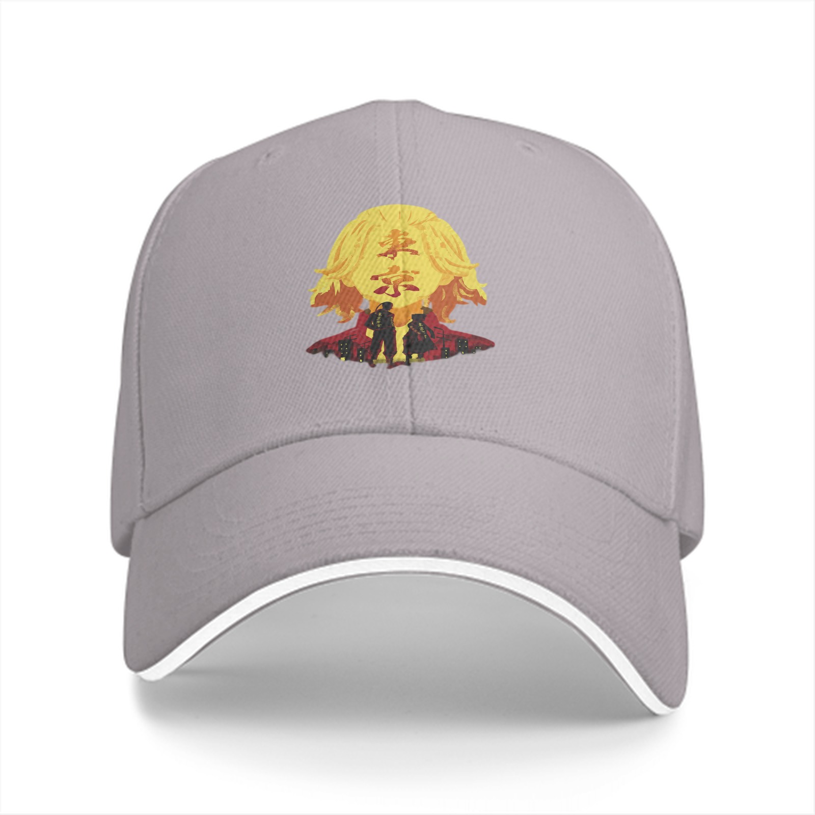 Black baseball cap with Tokyo Revengers anime graphic print