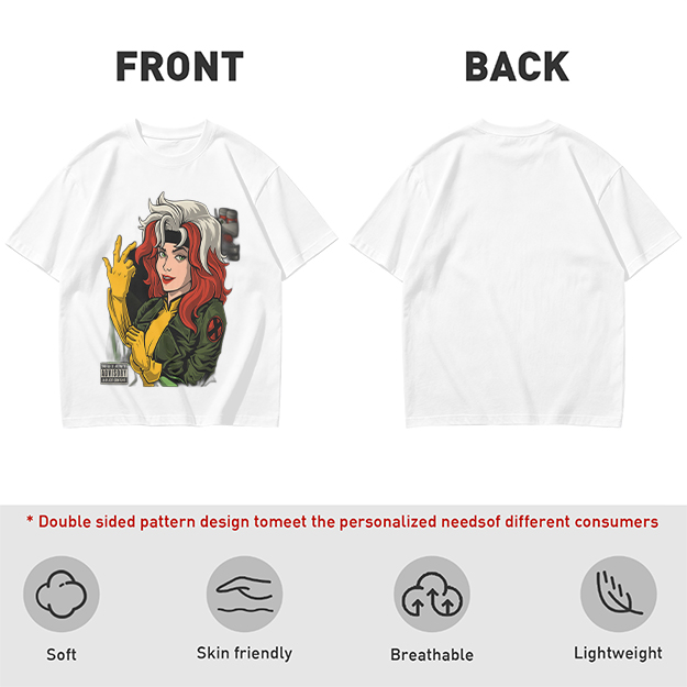 Olive T-shirt with Rogue X-Men Graphic Print