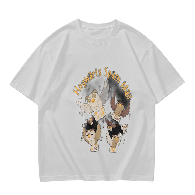 Olive t-shirt with Hogwarts Spam Mail owl graphic print
