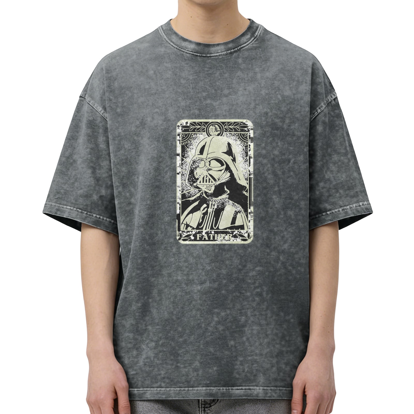 Star Wars Darth Vader 'Father' Tarot Card Graphic Vintage Wash T-shirt
