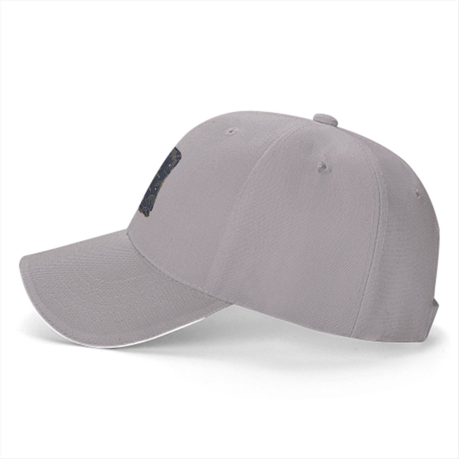 Black Baseball Cap With Fantasy Wolf Emblem Patch