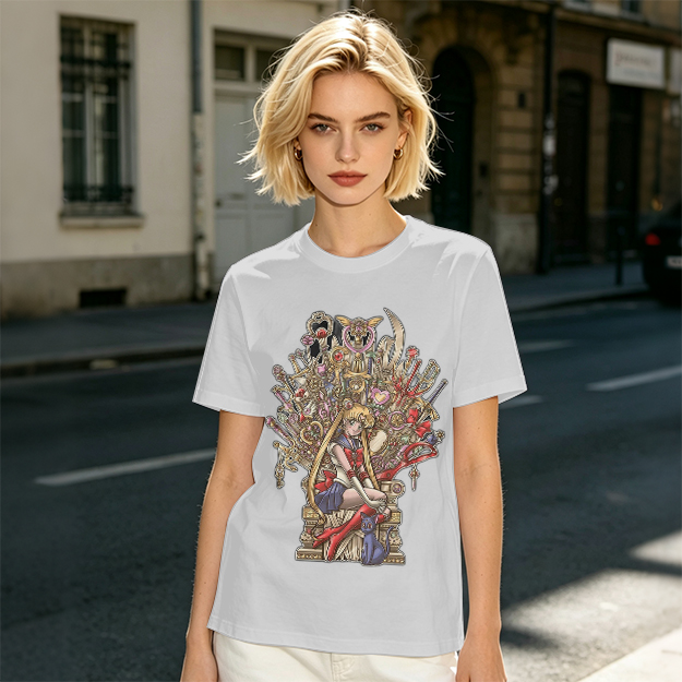 Olive T-Shirt with Sailor Moon Throne Art Print