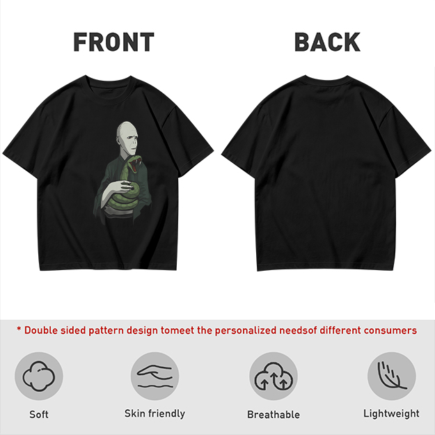 Olive T-shirt with Voldemort and Nagini Graphic Print