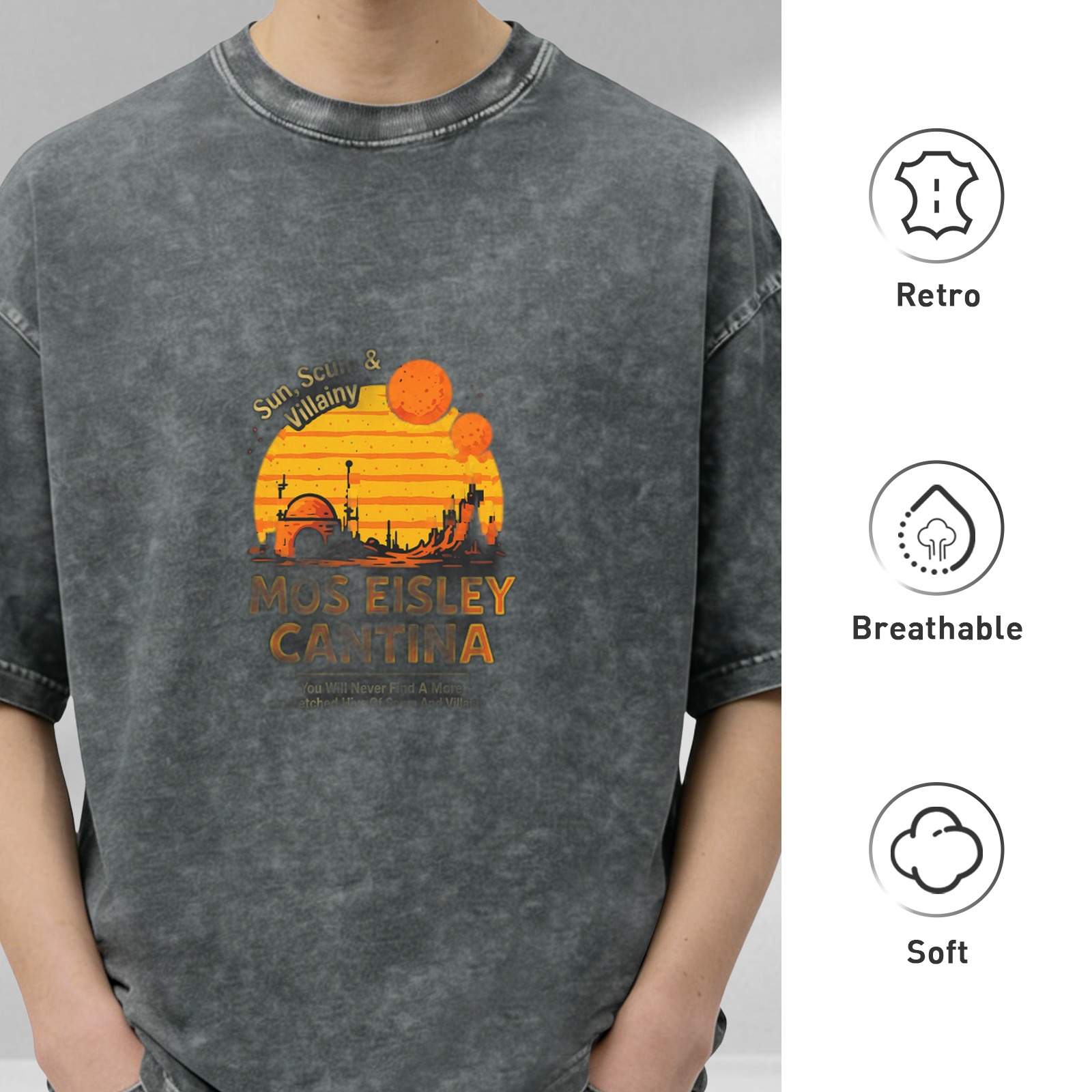 Vintage Star Wars Mos Eisley Cantina Tatooine Sunset T-Shirt