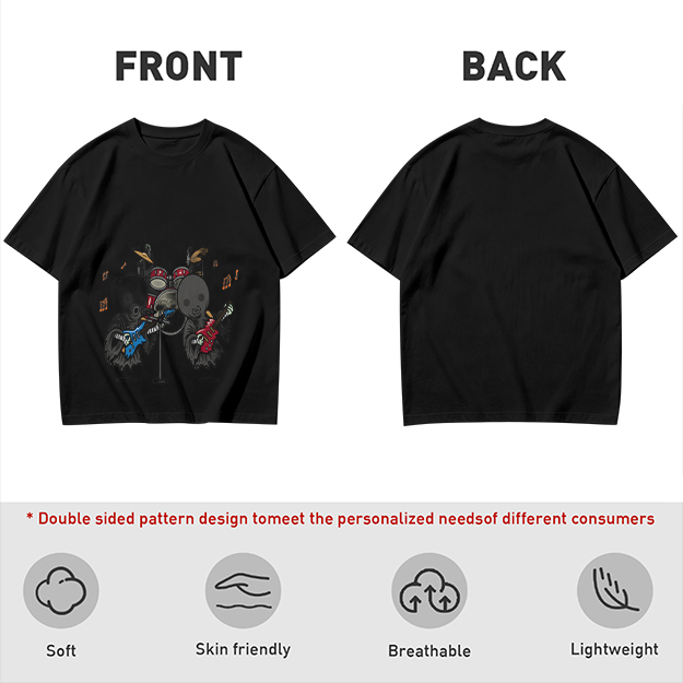 Olive T-Shirt With Grim Reaper Rock Band Graphic Print