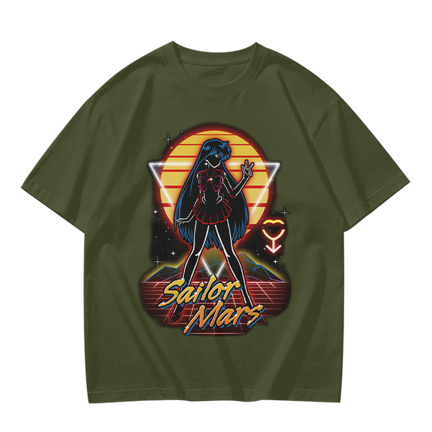 Sailor Mars Retro Synthwave Graphic T-Shirt Design