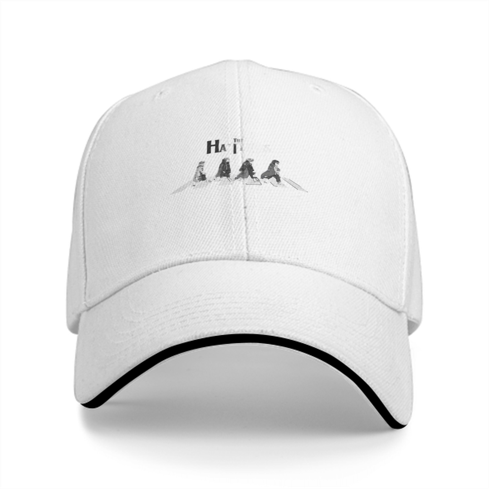 Black Baseball Cap With Crosswalk Character Graphic Design