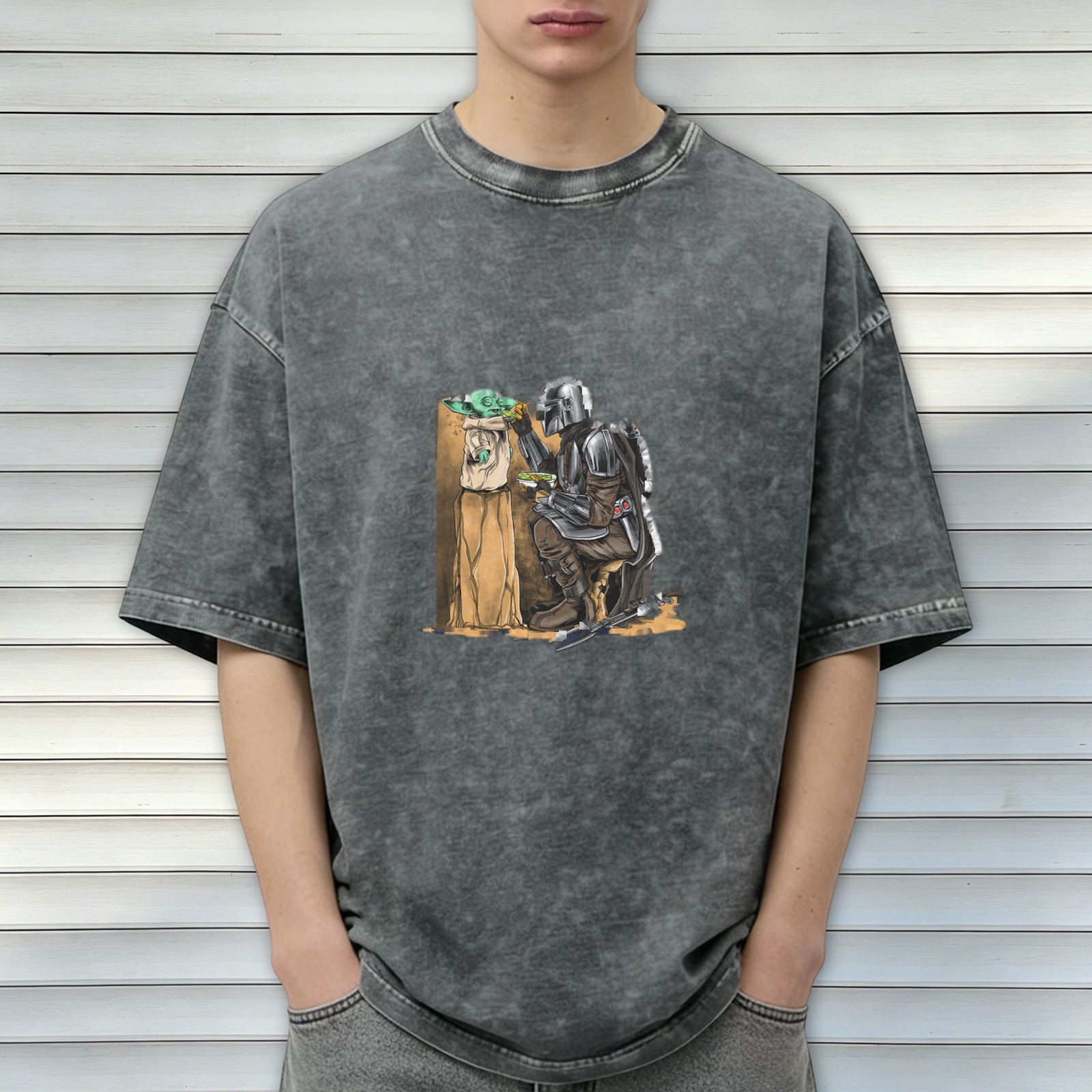Star Wars The Mandalorian & Grogu Graphic Vintage Wash T-shirt