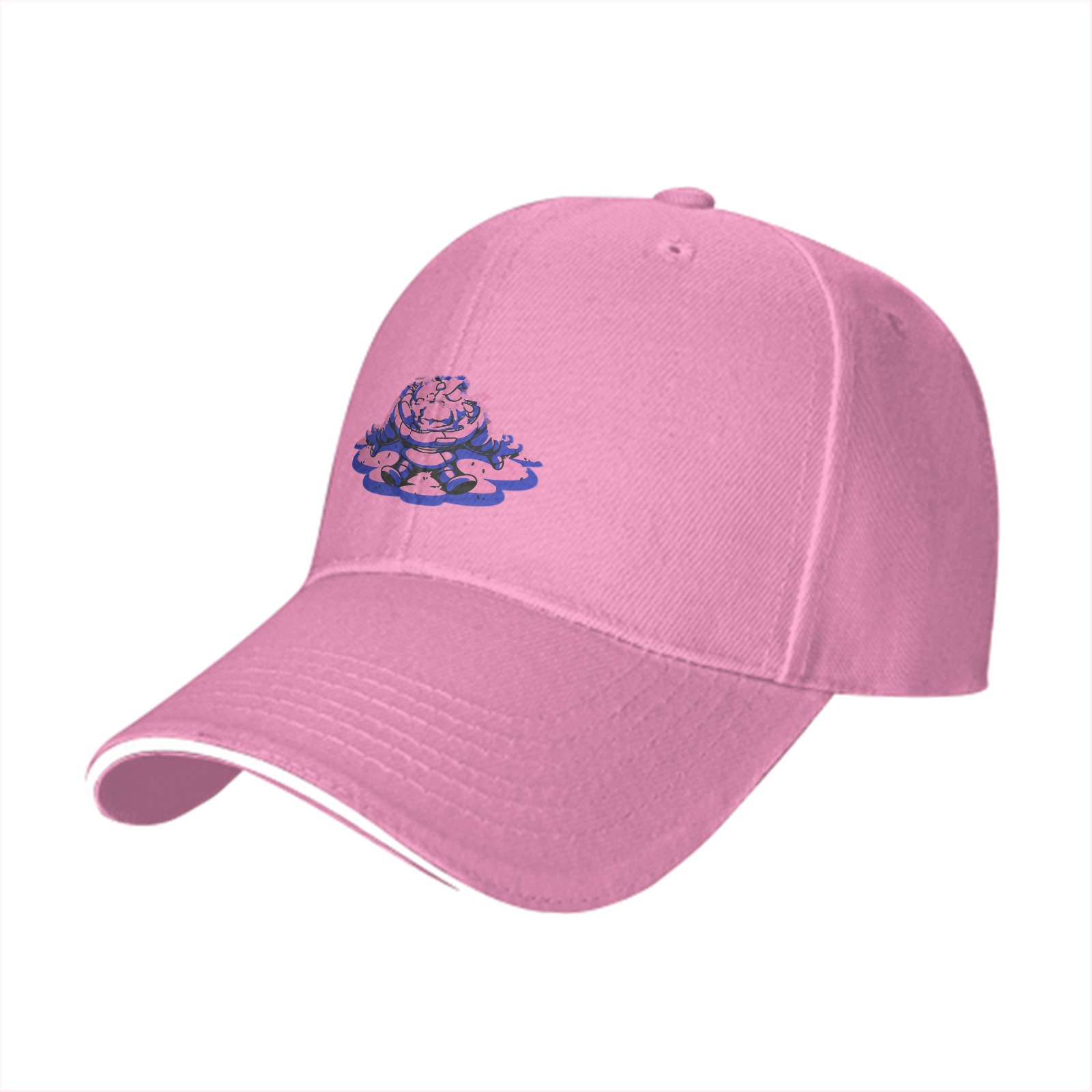 Black Baseball Cap With Pink Purple Slime Monster Graphic