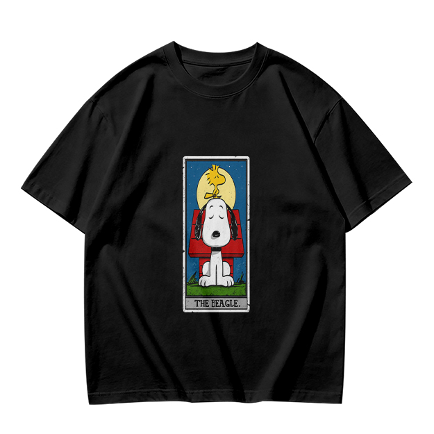 Olive T-Shirt with Snoopy The Beagle Tarot Card Graphic