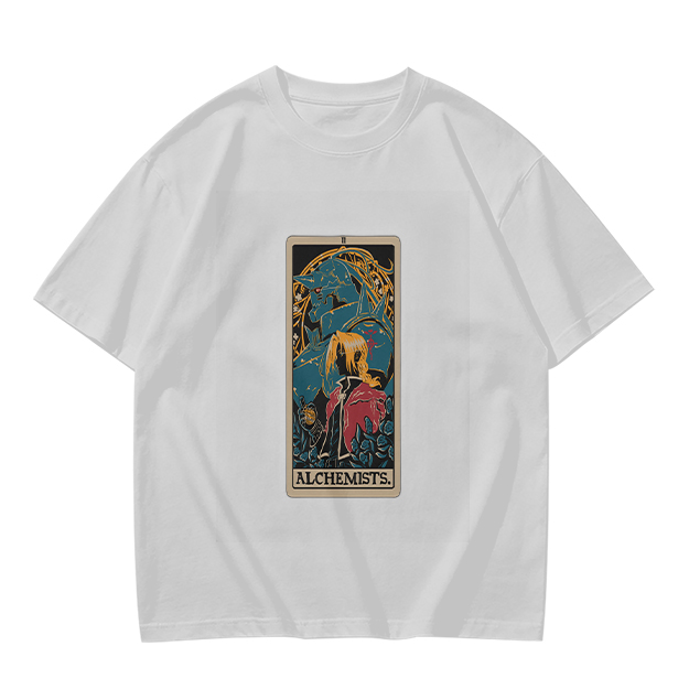 Olive T-Shirt with Fullmetal Alchemist Tarot Card Style Print