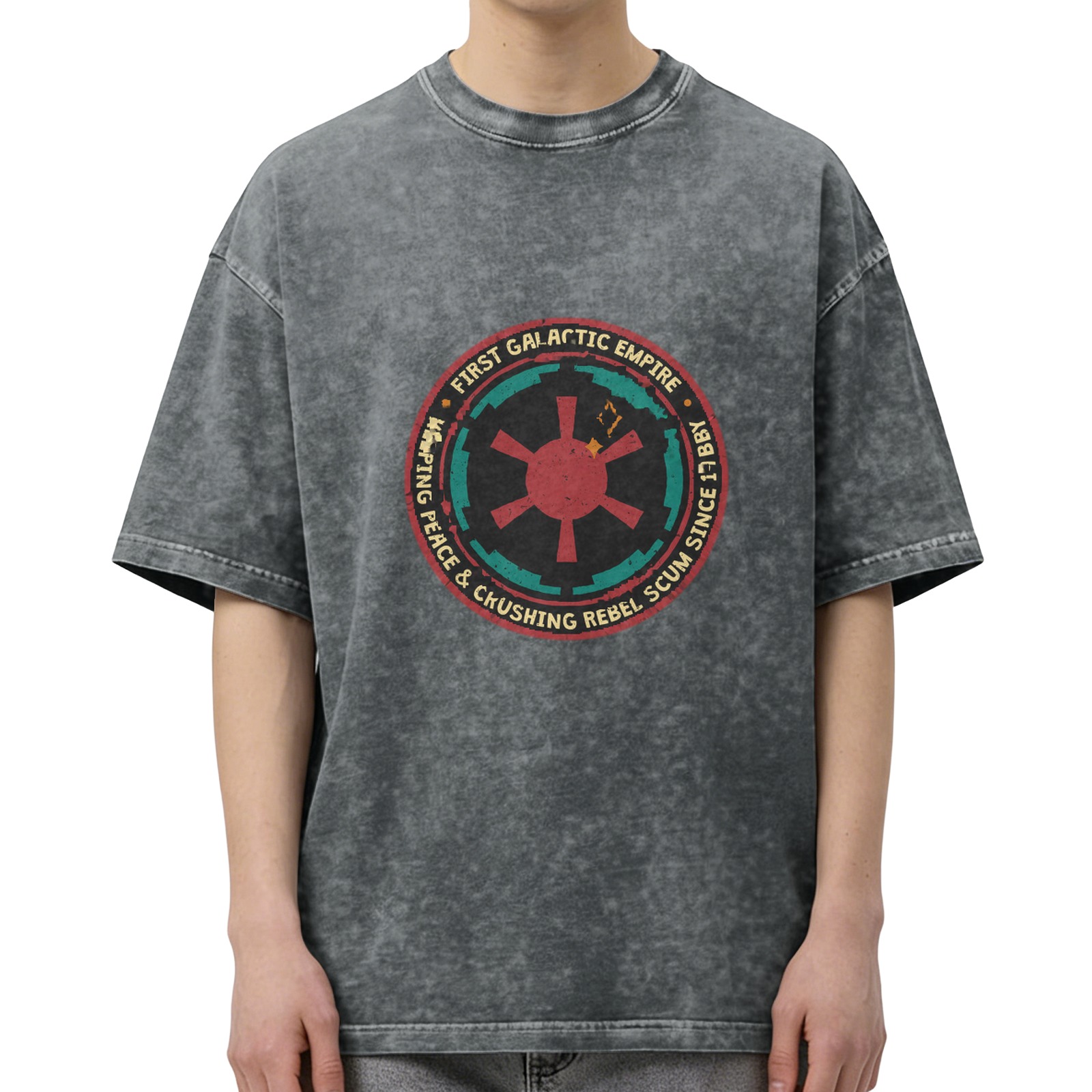 First Galactic Empire Distressed Graphic T-Shirt