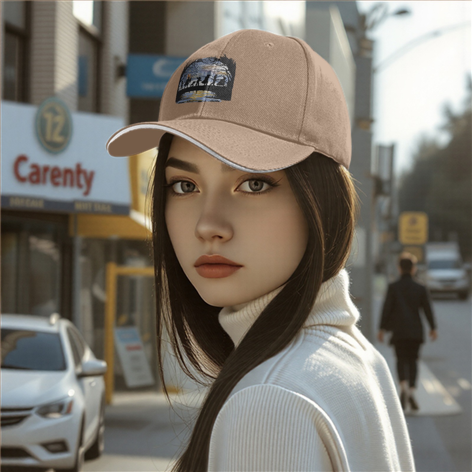 Black Baseball Cap With Fantasy Adventure Silhouette Art Print
