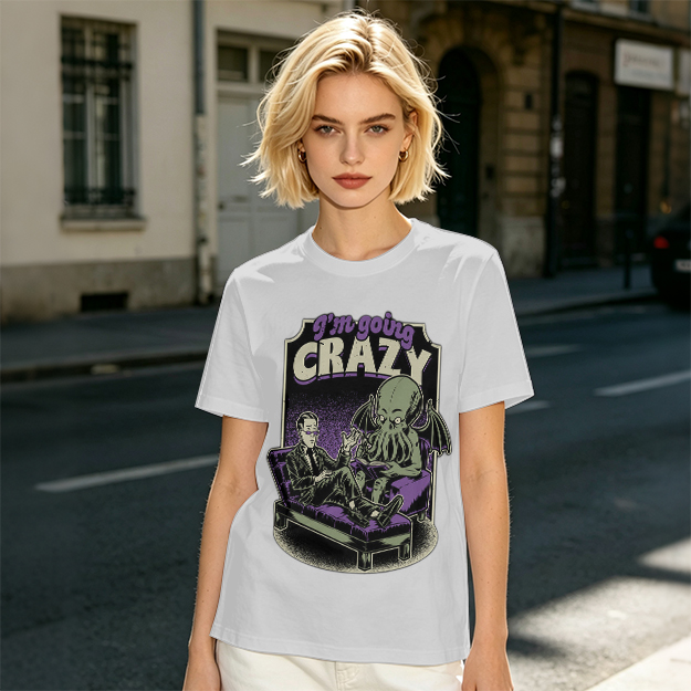 I'm Going Crazy Cthulhu Therapy Themed Graphic T-Shirt
