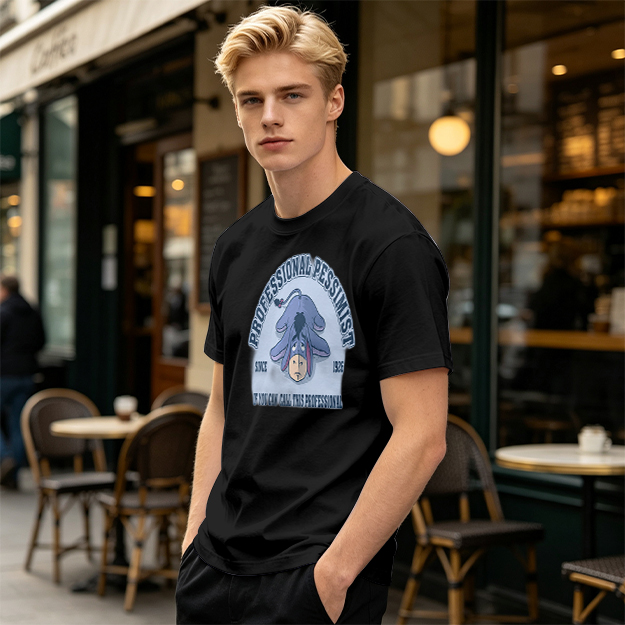 Olive t-shirt with Eeyore 'Professional Pessimist' print