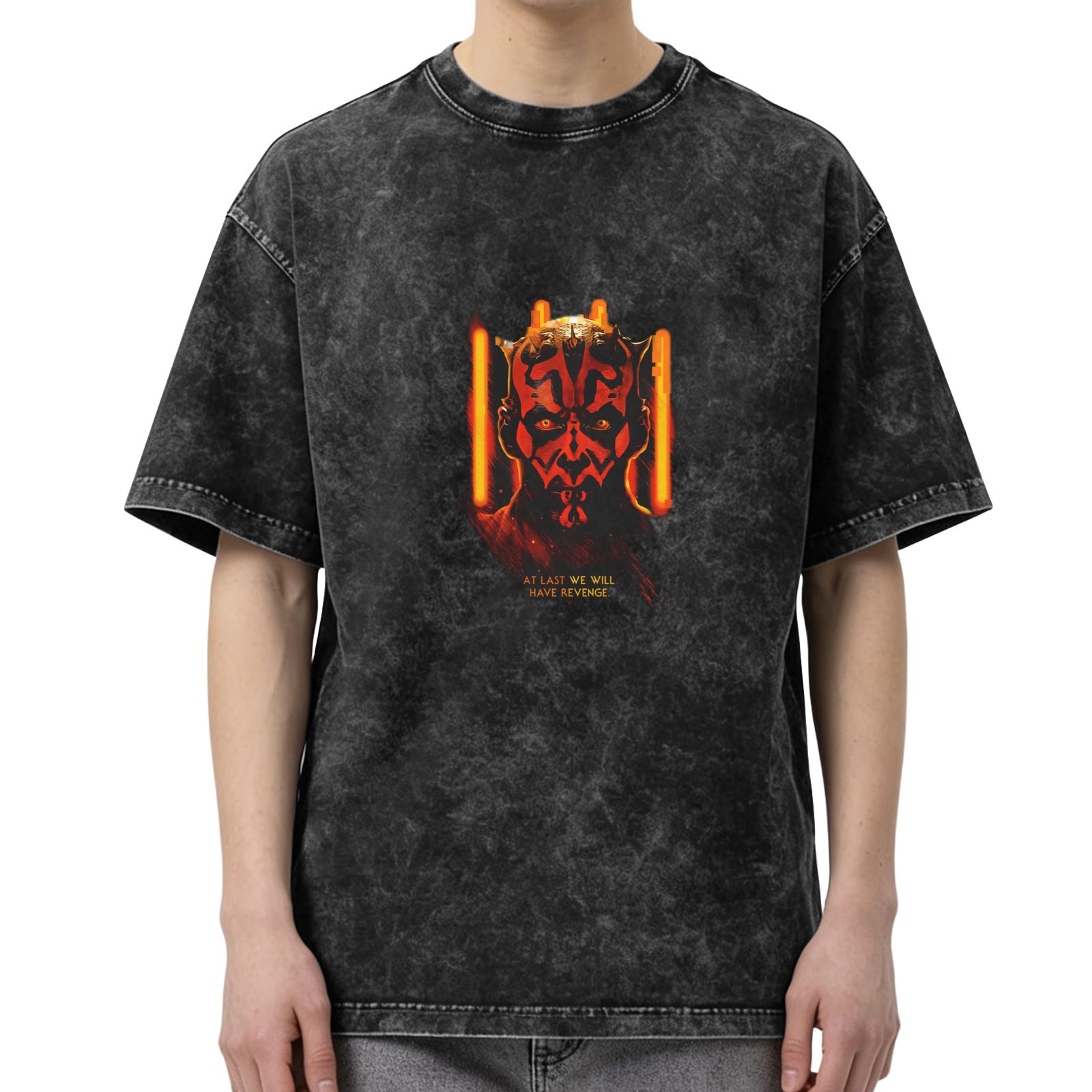 Star Wars Darth Maul Revenge Graphic Acid Wash T-Shirt