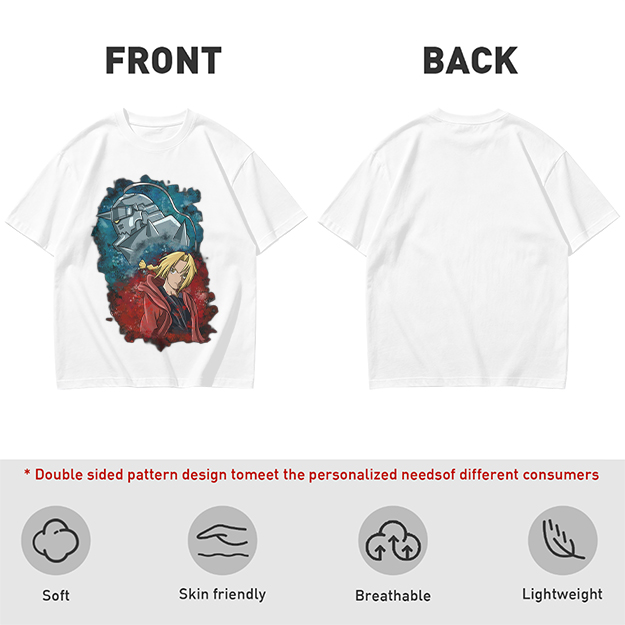 Fullmetal Alchemist Elric Brothers Graphic Olive T-Shirt