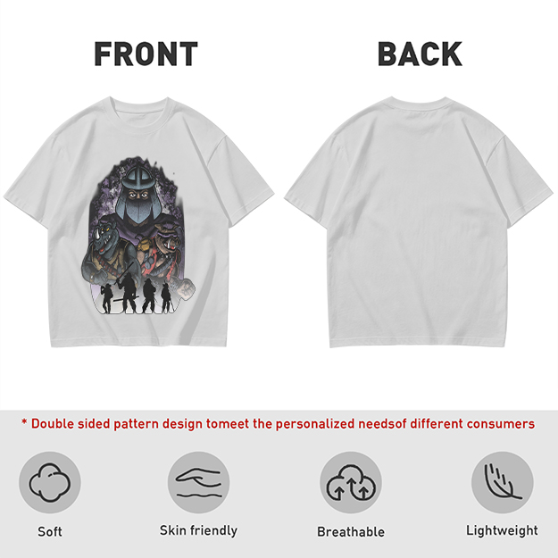 Olive T-Shirt with Teenage Mutant Ninja Turtles Villains Print