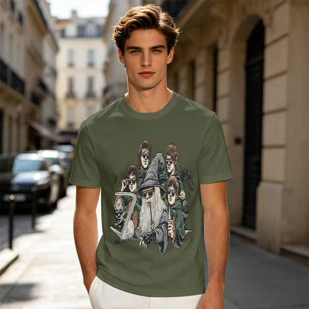 Lord of the Rings Fellowship Wearing Sunglasses Graphic T-Shirt