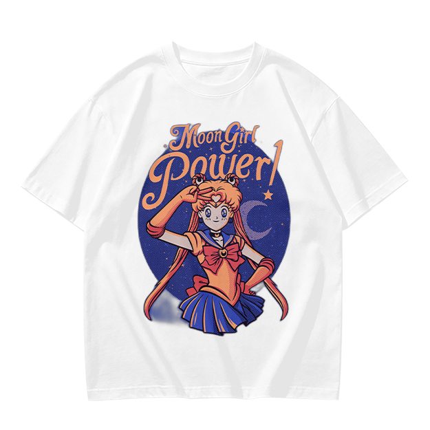 Moon Girl Power Anime Character Graphic T-Shirt