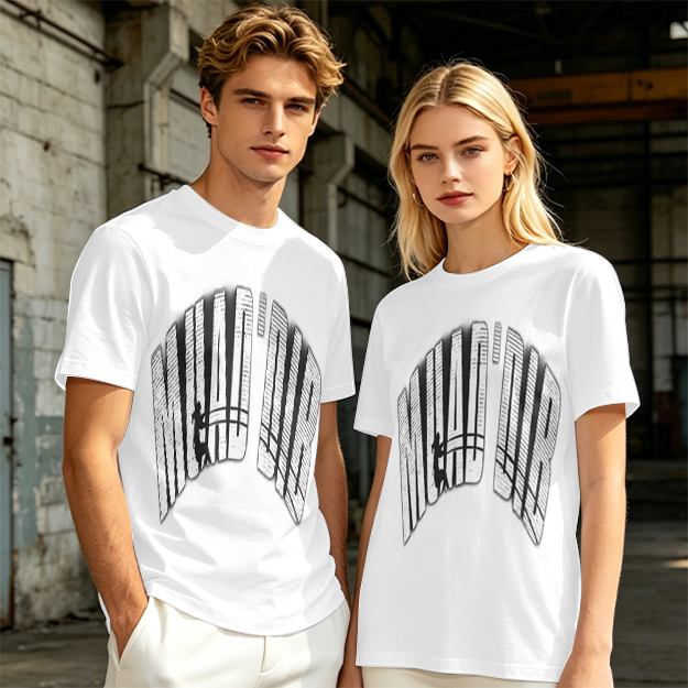 Olive green graphic t-shirt with arched distressed text print