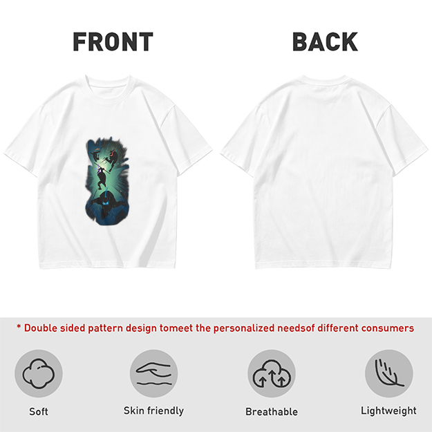 Olive T-Shirt With Climbing Cave Silhouette Graphic