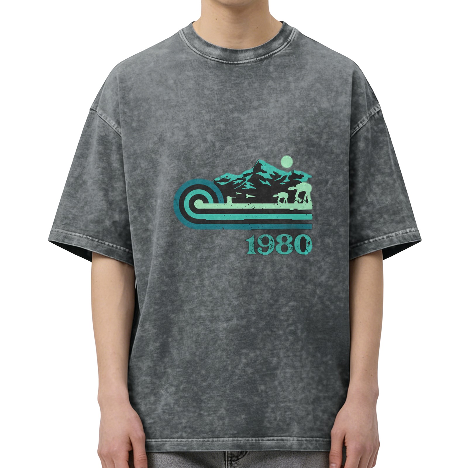 1980 Star Wars Hoth Scene Stonewashed Oversized T-Shirt