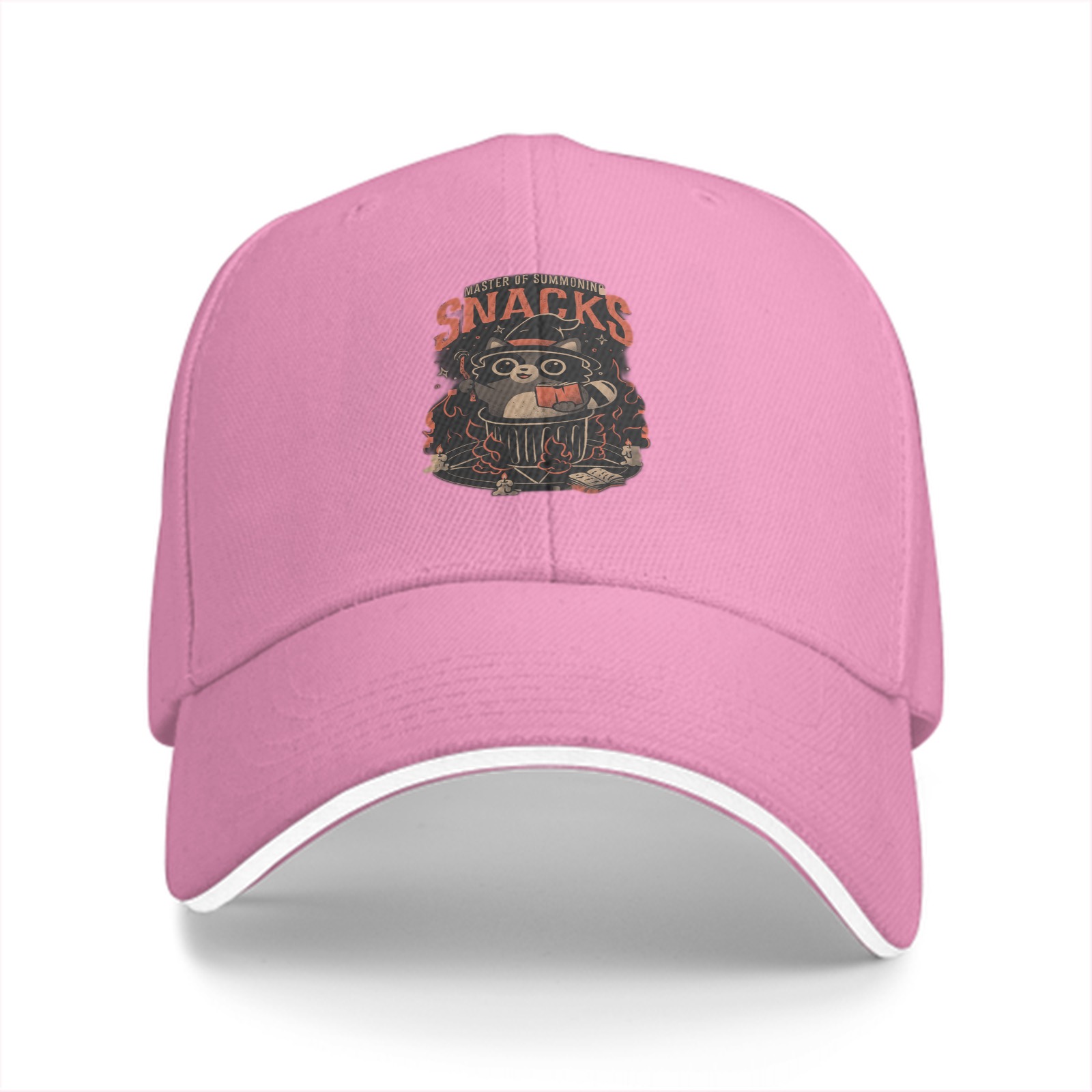 Master of Summoning Snacks Raccoon Graphic Baseball Cap