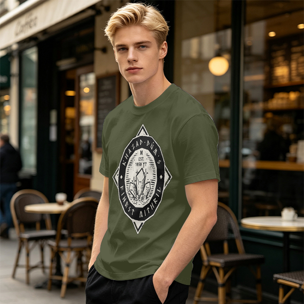 Olive Green T-Shirt with Khazad-dum's Finest Mithril Print