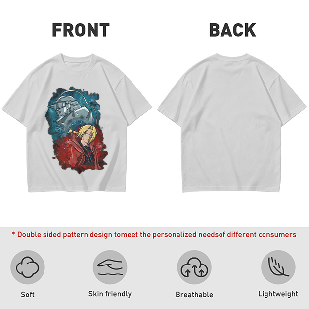 Fullmetal Alchemist Elric Brothers Graphic Olive T-Shirt